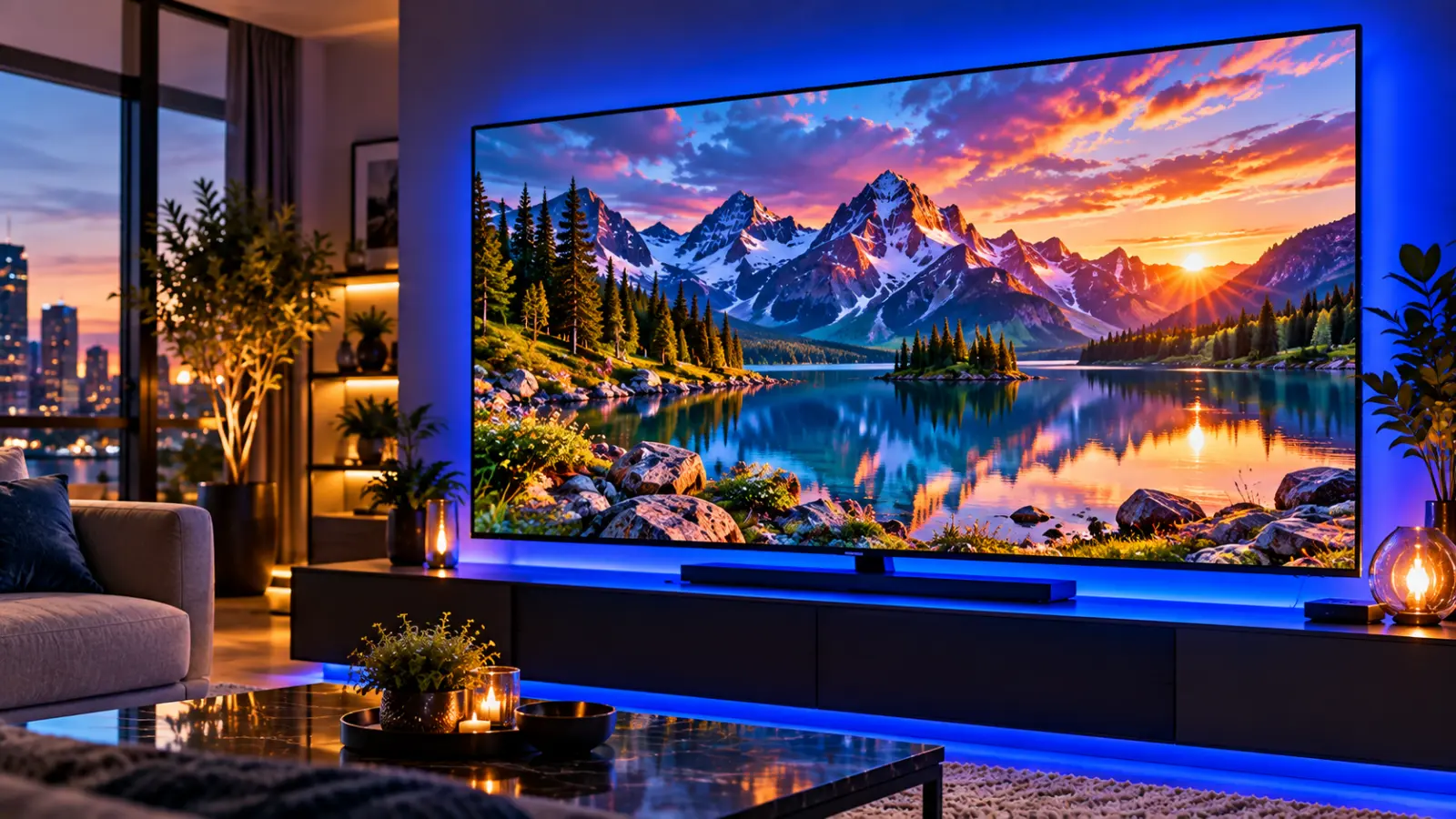 Smart television displaying detailed high-resolution nature footage