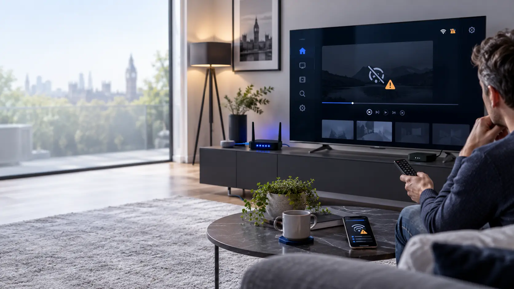 IPTV not working on a Smart TV with a home Wi-Fi router and streaming device