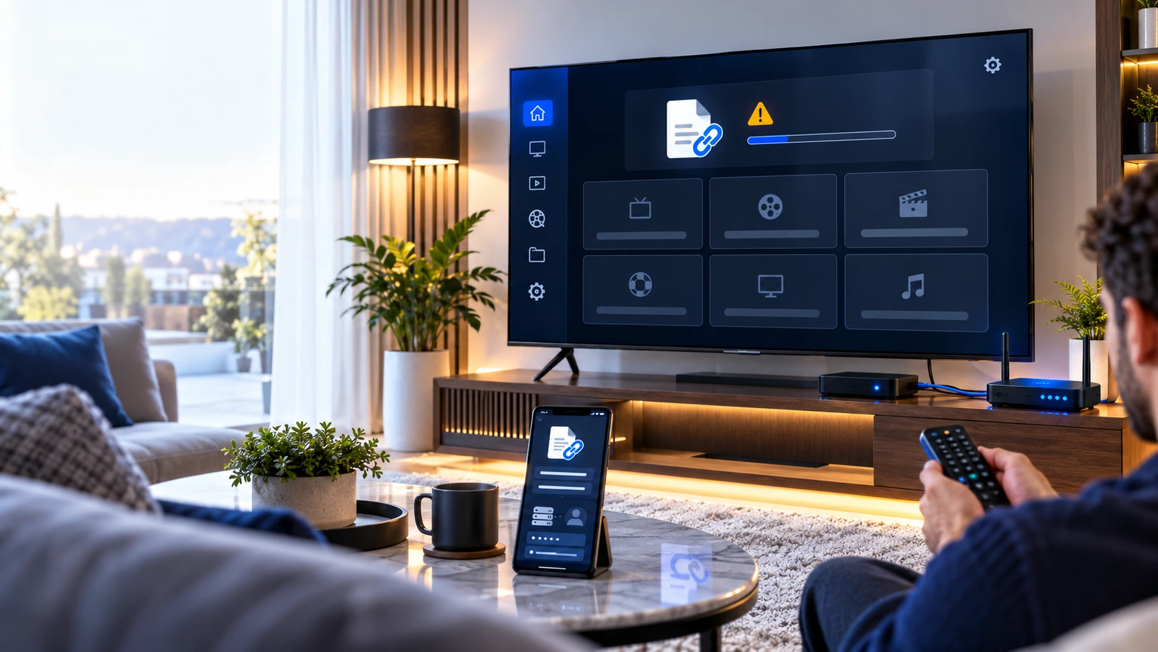 IPTV playlist not loading on a Smart TV with empty media categories and connection settings